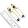 Necklace Earrings Set & Classic Blue Semi-precious Gold Color Bridal With For Women Bracelet Ring Party Birthday Gift