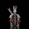 hookahs mini Recycler Glass bongs Bent Neck Clear Smoking Pipe Hybrid Recyclers Water Pipes with inline diffuser two function