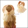 Caps & Hats Aessories Baby, Kids Maternity Summer Sun Fashion Girl St Hat Ribbon Bow Beach Casual Flat Top Panama Drop Delivery 2021 Q9Fnu