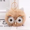 Faux Rabbit Fur Pompoms Keyring for Women Girl Super Cute Animal Pom Pom for Backpack Creative Owl Fluffy Keychain Accessories