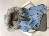 Luzuzi Big Faux Fur Collar Denim Jaqueta Mulheres Inverno Com Capuz Quente Jean Jaqueta Estudante Básico Curto Parkas Feminino Bomber Coat 211221
