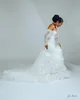 2022 플러스 사이즈 아랍어 아소 에비 스파클링 인어 섹시한 웨딩 드레스가 구슬린 된 스팽글 레이스 신부 가운 드레스 ZJ335