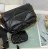 Women 2pcs set shoulder bags leather Chest pack lady Tote chains handbags purse wallet messenger crossbody bag2959