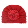 Beanie / SKL Kapaklar Şapka Şapka, Atkılar Eldiven Moda Aessories Sonbahar Ve Kış Sıcak Çocuk Örme Kap Güzel Prenses Doğan Çiçek Şapka B