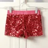 Damer elastiska höga midja shorts sequins hip hop ds sexig klubb shorts jazz nattklubb sångare kvinnor scen kläder 210611