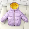 Modeontwerp Zilveren donsjack verdikte Unisex Winter Kinderjas 100-160cm