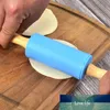 1pc Trähandtag Silikonrullar Rolling Pin Kid Kök Matlagning Bakningsverktyg