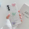 Butterfly Bling Glitter Capas telefônicas para Samsung A32 A52 A72 A51 A71 S21 mais S20 Fe Note 20 10 Soft Bumper Capa