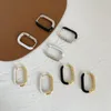 Hoop & Huggie Flashbuy Design Gold White Chic O Shaped Earrings Women's Chunky Enamel Copper Geometric Minimalist Jewelry