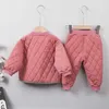 Moda Giyim Setleri Bebek Erkek Giyim Modelleri Pamuk-Yastıklı Ev Çocuklar Için İki Parçalı Takım Elbise 1-6 Yaşında 210908