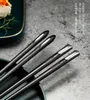 5 пар палочки для палочек для еды заостренные палочки, обычно используемые в домашнем использовании, и коробку с 243 мм черного ужина Chopsticka457855137