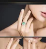 Anillo de Plata de Ley 925 de lujo para mujer, sortija cuadrada de piedras preciosas de Esmeralda para mujer, joyería de compromiso con diamantes de circón, 2021