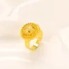 Hoge kwaliteit 24 k fijne massief goud gevulde ketting oorbellen ring grootschalige kruis hanger sieraden sets vrouwen