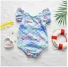 Söt baby sommar baddräkt enstycken fisk skalor flickor bikini baddräkter barn småbarn baddräkter barn avslappnad strand swimwear 0-5 år