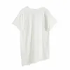 Printemps mode col en v blanc bas chemise irrégulière Patchwork poche à manches courtes T-shirt femmes 210615