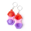 New Silicone Keychain Chain Triangle Push Popit Bubble Fidget Sensory Toy Stress Reliever Stress Relief Toys Gift Keyring Bag Charms Pendant