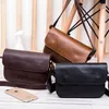 Männer Kleine Leder Messenger Schulter Tasche Vintage Freizeit Solide Weiche Einfache PU Leder Mann Taschen Mode Umhängetasche für Männer