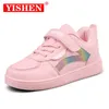 YISHEN Kids Sneakers Boys Girls Sport Walking Style Casual Shoes Leather Anti-slippery Cute Children Sneakers Chaussure Enfant G1025