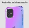 Coque de téléphone antichoc en TPU transparent bicolore dégradé pour iPhone 12 Mini 11 Pro Max XR XS MAX 8 Plus