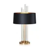Moderne Luxus-Licht-Glas-Designer-Tischlampe für Wohnzimmer, Schlafzimmer, Nachttisch, Stoff-Lampenschirm, Heimbeleuchtung, Fixtrues E27