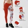 Leggings rossi a vita alta per fitness da donna sexy lettera stampata palestra sport allenamento push up leggins femminili 211221