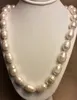 Neue klassische 18inches 12-14mm südmeerweiße barocke Perlen Halskette Aaaluster 14k