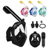 Snorkel de treinamento subaquático mergulho 8 cores natação rosto cheio anti nevoeiro máscara de mergulho aaa2493010009