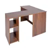 Corner Computer Desk LShaped Home Office Furniture Workstation Writing Study Table with 2 Storage Shelves and Hutches a354754605