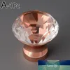 Rose Gold Drzwi Gałki 30mm Diament Kształt Kryształowe Gałki Szkło Szuflady Pull Kuchnia Szafka Drzwi Szafy Uchwyty Sprzęt