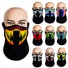 LED Luminous Flashing Face Mask Novelty Lighting Halloween Party Masks Neon Colorful Light Multi style Cosplay Mascara Horror Hood