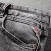 Summer Fashion Vintage Designer Men Jeans Retro Gray Elastic Cotton Distred Ripped Denim Shorts Italian Style Short A8ZC
