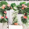 Party Decoratie Tropische Plant Bladeren Kunstmatige Hawaiiaanse Palm Luau Levert Decoraties Aloha Jungle Beach Birthday Decor voor thuis