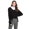 Biuro Lady Moda Swetry Swetry Kobiety Plus Rozmiar Solidny Kolor Z Długim Rękawem V-Neck Loose Casual Dzianiny Sweter Jesień 210608