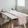 Chemin de table en fourrure longue gratuite Decoracion Mesa Hogar Coton Lin Chemin de Tafelloper pour la fête Keukenloper 210708