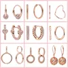 New Silver Women Earrings Stud Fit Pandora plata de ley 925 Original Sparkling Rose Gold Hoop Earrings For Ladies Earring DIY Fine Jewelry