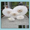 Umbrellas Household Sundries Home & Garden Bridal Wedding Parasols White Paper Chinese Mini Craft Umbrella 4 Diameter:20,30,40,60Cm Decor Fo