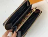 مصممي الأزياء Zippy Wallet Mens Womens Leather Shipper Wallets أعلى جودة الزهور المحفظة حقائب اليد حامل بطاقة التيتانيوم القابض الأصلي مع صندوق 80680