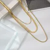 Chains 2021 Summer Minimalist 3 Layered Flat Snake Chain Necklace 316L Stainless Steel For Women Waterproof230e