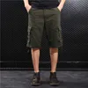 Summer Shorts Men Loose Cargo Shorts Daily Working Shorts Knee Length Wide Calf Leg Pockets Bermudas Casual Business Bermudas 210603