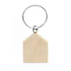 Porte-clés en bois de hêtre faveur de fête vierge personnalisé personnalisé étiquette lettrage bricolage pendentif porte-clés cadeau d'anniversaire créatif T2I53259