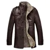 Hommes Vintage Vestes en cuir Moto Mâle Biker PU Manteaux Mode Vêtements d'extérieur / Veste en faux cuir épaissir plus chaud 211124