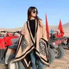 Moda feminina leopardo impressão cachecol de caxemira com bolso inverno poncho xale cobertor de viagem cachecóis pashmina echarpe mujer bufanda x8277425