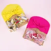 Noël mignon nœuds bébé fille Turban chapeau nœud Clip 2 pièces/ensemble hiver automne doux élastique nouveau-né enfant en bas âge chapeaux Bonnet filles casquette