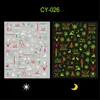 Fluorescence Nail Art Stickers Christmas Theme Glow In The Dark Luminous Nails Sticker Snowflake Elk Tree Design Adhesive Manicure For Christmas's Gift