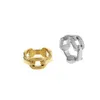 Losange chaîne couture anneau exagéré métal irrégulier vent froid Niche mode tendance bijoux accessoires