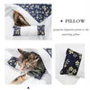 Cat Sleeping Bag Cuddle Cave Bed Dog Beds Winter Self-Warming Pet House with Pillow Japanese Futon for Puppy Small Kitten Dogs 210722