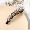 Rhinestone Banana Clip para Grosso De Cabelo Grosso Braçadeiras Hairpins Mulheres Elegante Doce Barrettes Moda Acessórios De Cabelo