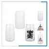 16oz Sublimation Clear Glass Tumbler 12oz Frosted Cola Can Bamboo Lid Beer Cocktail Cup Whiskey Coffee Mug Iced Tea Jar