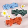 Tinta unita Doppio Bowknot Fascia elastica per bambini Moda fai da te Neonate Fascia per capelli Abbigliamento per bambini Decorazione Accessori per bambini