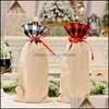 Noel Süslemeleri Şenlikli Parti Malzemeleri Ev Bahçe Şampanya Şarap Şişesi Er Noel Baba Hediye Çantaları Noel Yılı Dekorasyon Yemek Masası